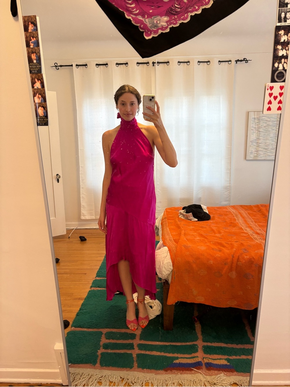 Frame Hot Pink Halter High-Low Dress